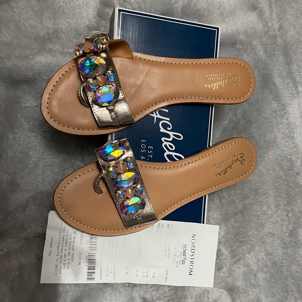 Seychelles jeweled sandals size 8.5 light wear.